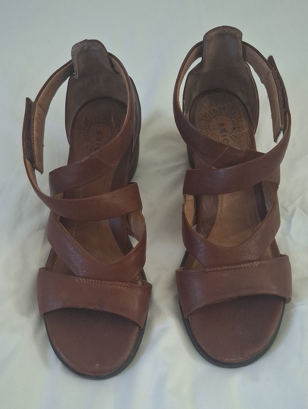 BRIOSO Brown Leather Strappy Women's Sandals